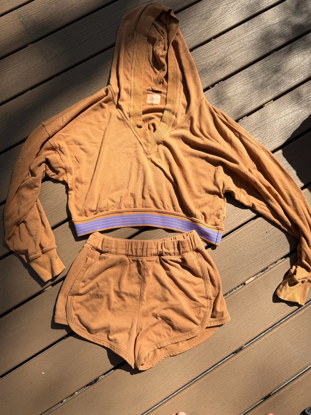 FP movement shorts hoodie set